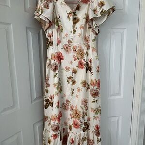 Tuckernuck Floral Maxi Dress with Ruffle Sleeves